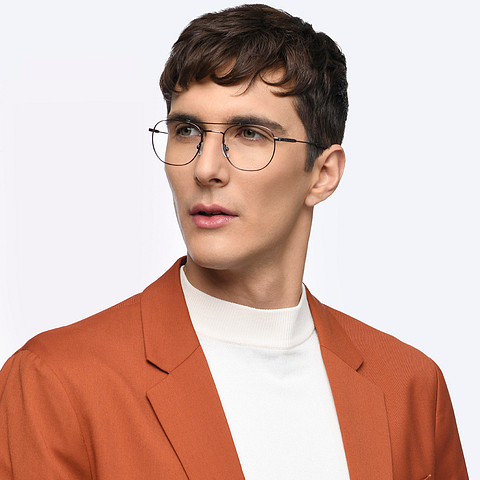 John Jacobs Online Gunmetal Full Rim Square left side