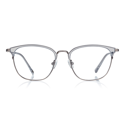John Dillinger Light Gray Half Rim Browline left side