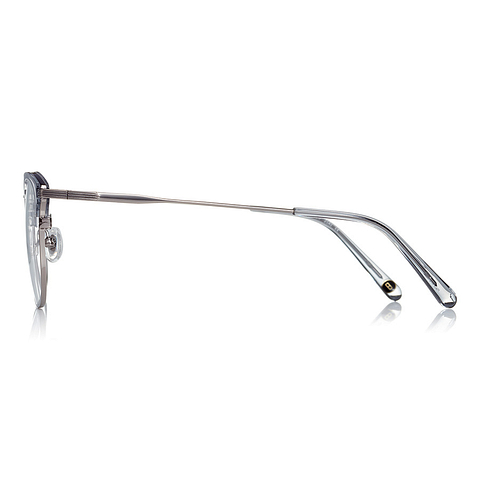 John Dillinger Light Gray Half Rim Browline left side