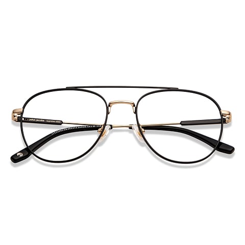 John Jacobs Online Black Full Rim Aviator left side