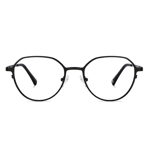 John Jacobs Matte Black Full Rim Round left side