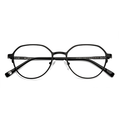 John Jacobs Online Matte Black Full Rim Round left side