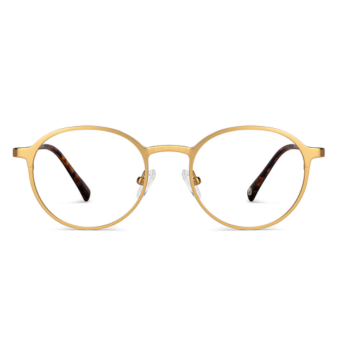 John Jacobs Online Gold Full Rim Round left side