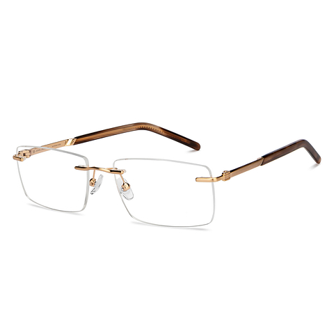 John Jacobs Online Gold Rimless Rectangle right side