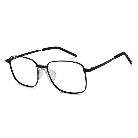 John Jacobs Black Full Rim Rectangle left side