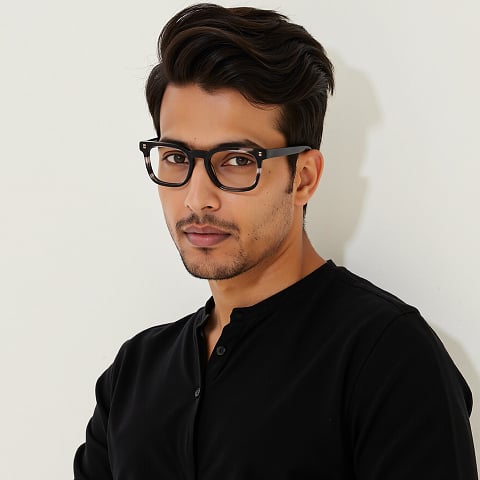 جون جاكوبز أسود حافة كاملة مربع right side