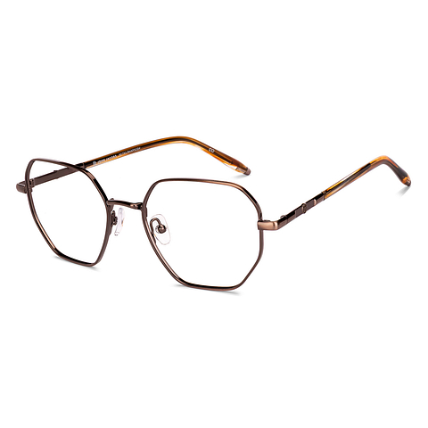 John Jacobs Brown Full Rim Hexagonal left side John Jacobs Brown Full Rim Hexagonal left side