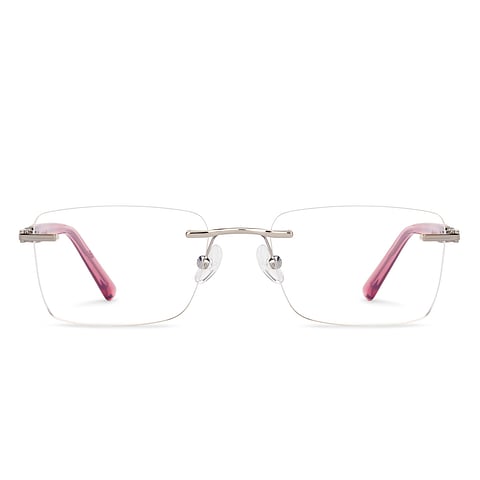 John Jacobs Transparent Rimless Rectangle right side