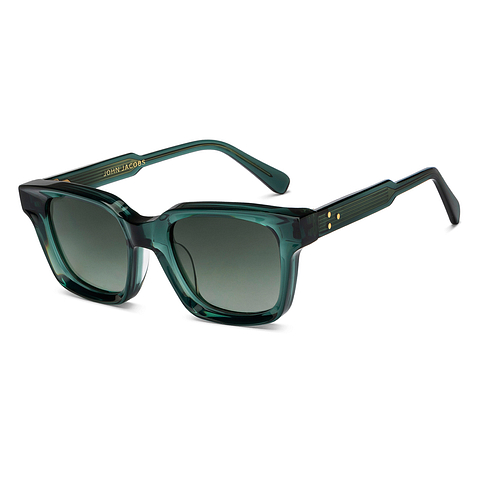 John Jacobs Green Full Rim Square left side