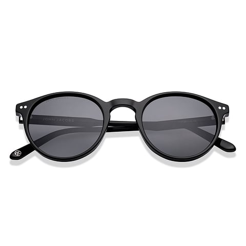 John Jacobs Black Full Rim Round left side