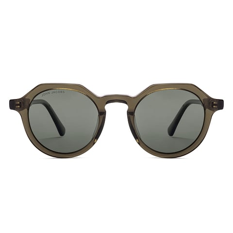 John Jacobs Green Transparent Full Rim Round right side
