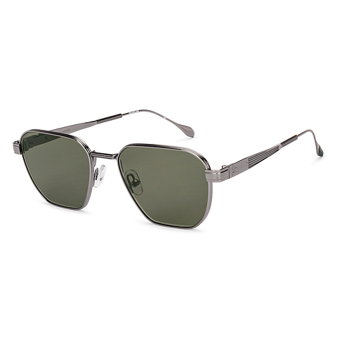 John Jacobs Gunmetal Full Rim Geometric left side