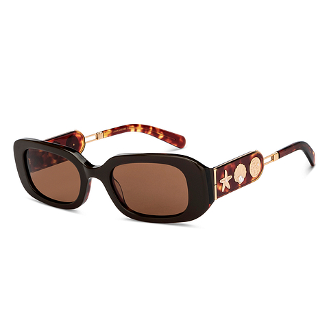 John Jacobs Light Brown Full Rim Rectangle left side