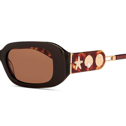 John Jacobs Light Brown Full Rim Rectangle left side