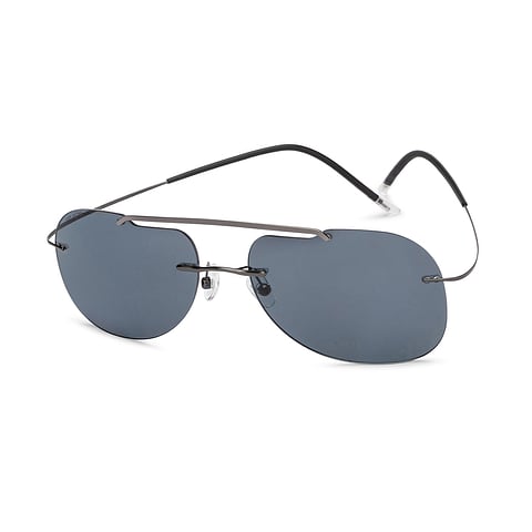 John Jacobs Online Silver Rimless Aviator left side