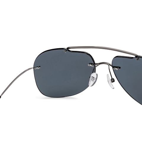 John Jacobs Online Silver Rimless Aviator right side