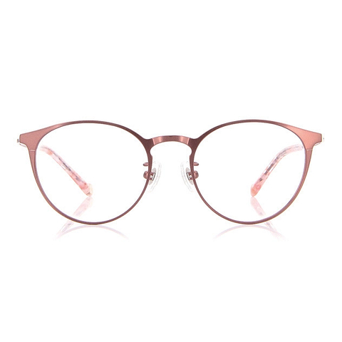 Junni Pink Full Rim Boston left side