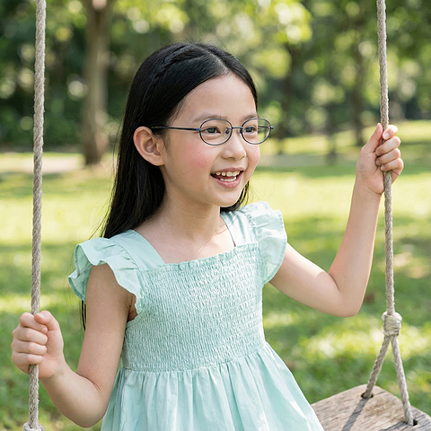 Junni Sky Blue Full Rim Oval right side