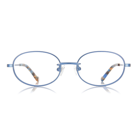 Junni Sky Blue Full Rim Oval left side