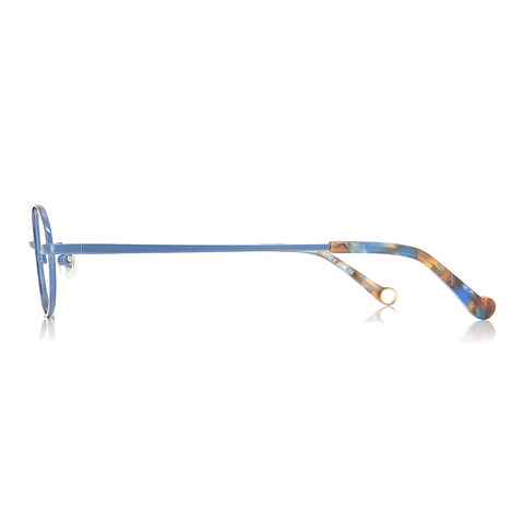 Junni Sky Blue Full Rim Oval left side