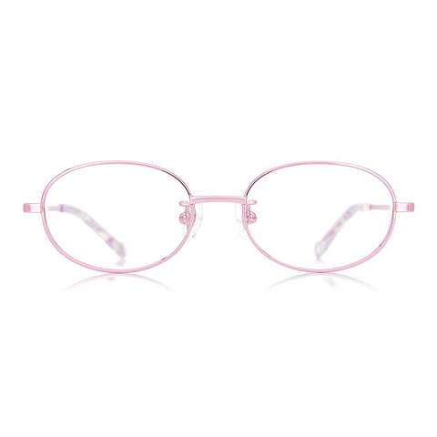 Junni Pink Full Rim Oval left side