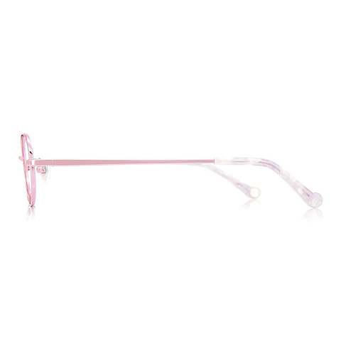 Junni Pink Full Rim Oval left side