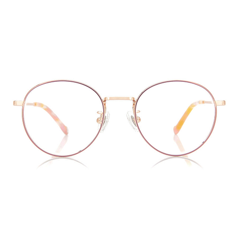 Junni Pink Full Rim Boston left side