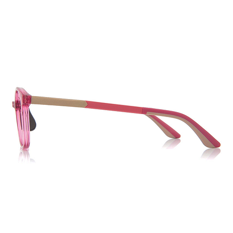 Junni Pink Full Rim Boston left side