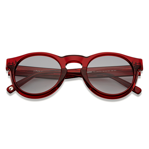 John Jacobs Red Full Rim Round left side