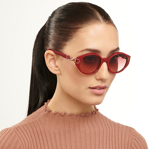John Jacobs Online Red Full Rim Round left side