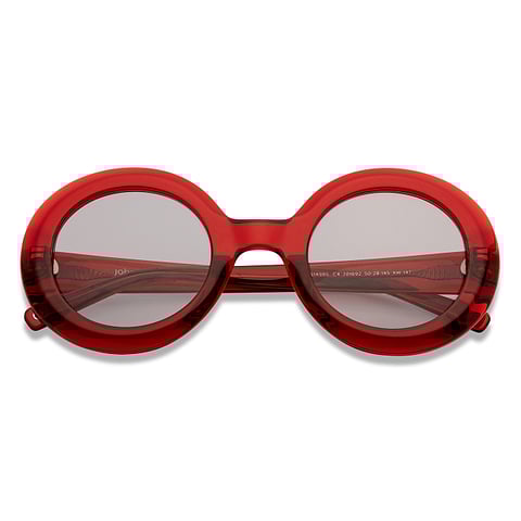 John Jacobs Online Red Full Rim Round left side