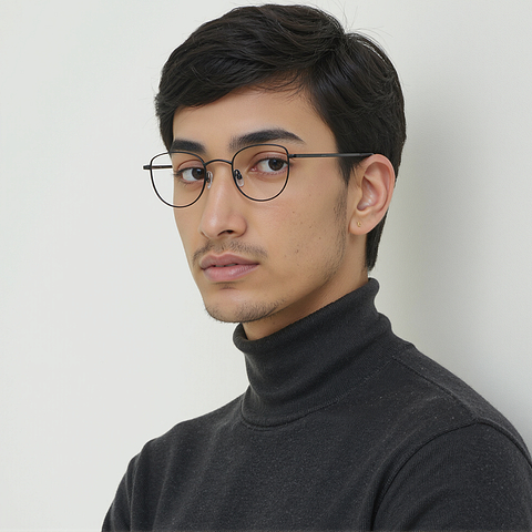 John Jacobs Black Full Rim Cat Eye left side John Jacobs Black Full Rim Cat Eye left side