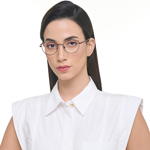 John Jacobs Black Full Rim Cat Eye left side