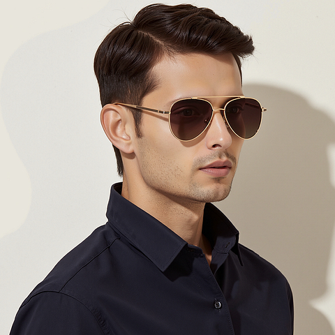 John Jacobs Online Gold Full Rim Aviator right side