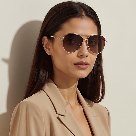 John Jacobs Online Gold Full Rim Aviator right side