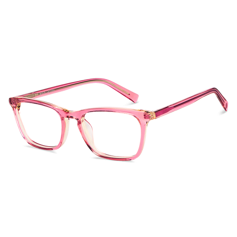 John Jacobs Transparent Pink Full Rim Rectangle right side