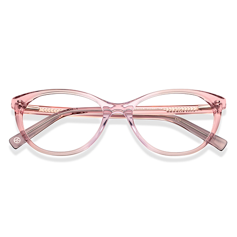 John Jacobs Pink Transparent Full Rim Cat Eye right side