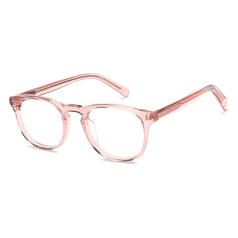 John Jacobs Pink Transparent Full Rim Round left side