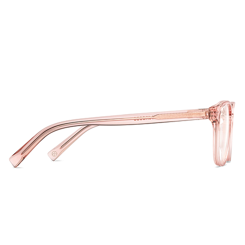 John Jacobs Pink Transparent Full Rim Round left side