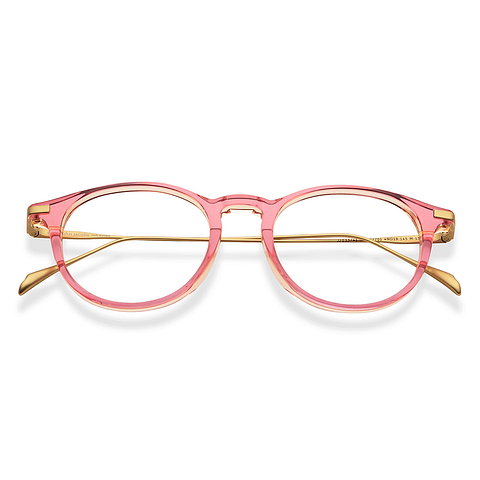 John Jacobs Online Pink Transparent Full Rim Round right side