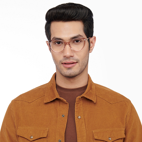 John Jacobs Pink Transparent Full Rim Cat Eye left side
