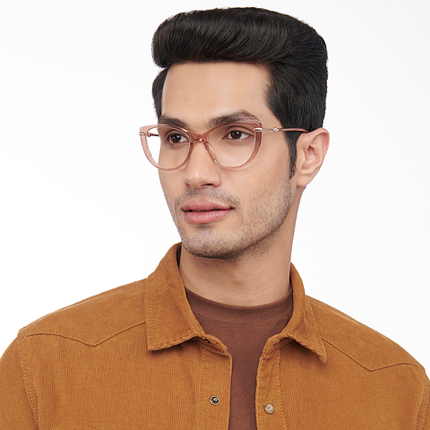 John Jacobs Pink Transparent Full Rim Cat Eye right side