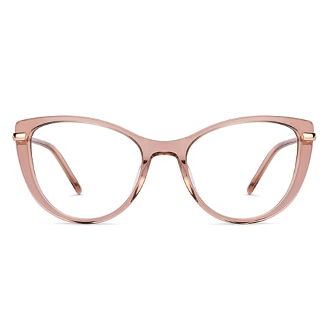 John Jacobs Pink Transparent Full Rim Cat Eye left side