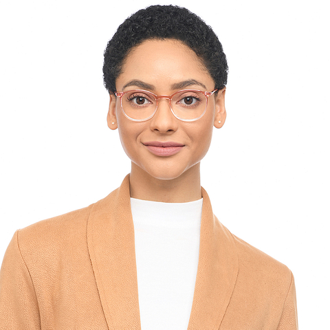 John Jacobs Online Pink Transparent Full Rim Round right side