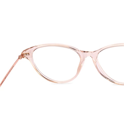 John Jacobs Pink Transparent Full Rim Cat Eye right side