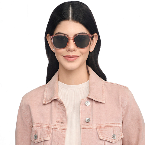 John Jacobs Pink Transparent Full Rim Square right side