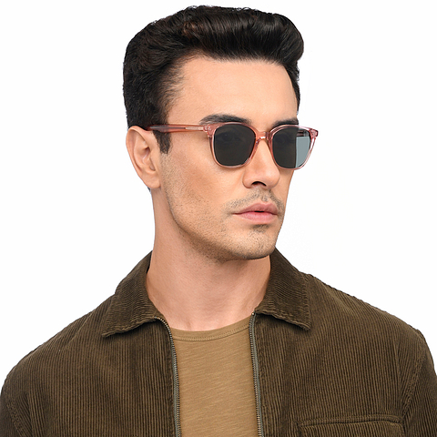 John Jacobs Pink Transparent Full Rim Square left side