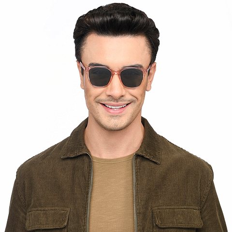 John Jacobs Pink Transparent Full Rim Square right side