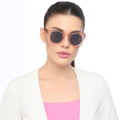 John Jacobs Pink Transparent Full Rim Round right side