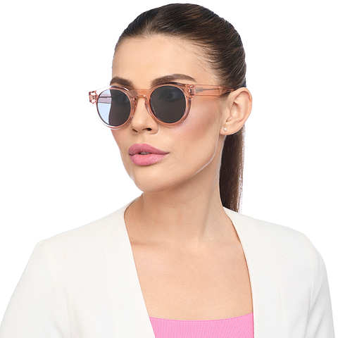 John Jacobs Pink Transparent Full Rim Round left side